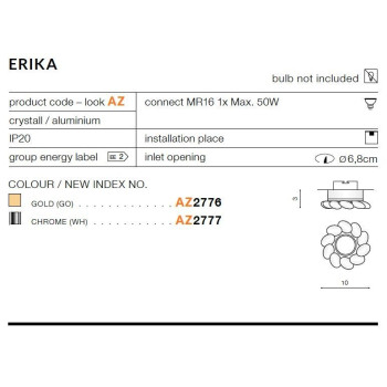 Oprawa wpuszczana okrągła ERIKA chrom AZ2777 - Azzardo