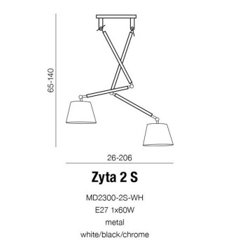 Lampa wisząca ZYTA 2 S GR AZ1846 – Azzardo