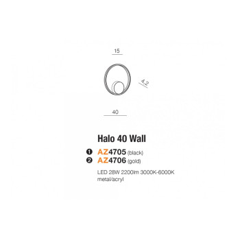 Kinkiet designerski Halo 40 AZ4705 - Azzardo