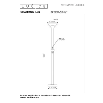 Lampa podłogowa CHAMPION-LED 19792/24/03 - Lucide