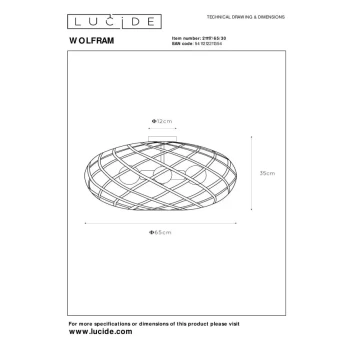 Lampa sufitowa WOLFRAM 21117/65/30 - Lucide