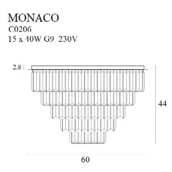 Plafon kryształowy MONACO C0206 - MaxLight