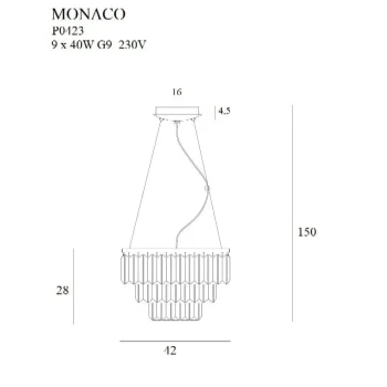 Lampa kryształowa wisząca MONACO P0423 - MaxLight