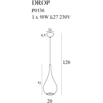 Lampa wisząca nowoczesna DROP P0436 - MaxLight