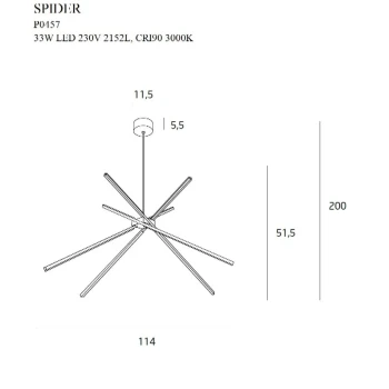 Lampa designerska wisząca SPIDER P0457 - MaxLight