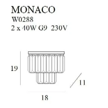 Kinkiet nowoczesny MONACO W0288 - MaxLight