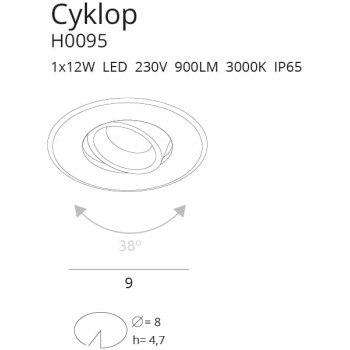Lampa wpuszczana CYKLOP CZARNA H0095 - MaxLight