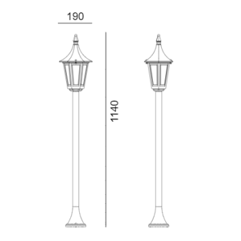 Lampa stojąca ogrodowa klasyczna RIMINI 404B - Norlys