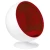 Fotel BALL biało-czerwony - włókno szklane, wełna JH-066.CZERWONY - King Home