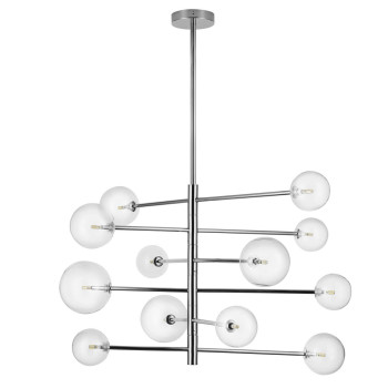 Lampa skandynawska loft wisząca do salonu SOLA chrom 75 cm ST-5020-12 - Step Into Design