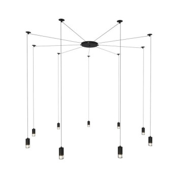 Lampa stylowa wisząca LINEA-9 czarna XT005-9P - Step Into Design