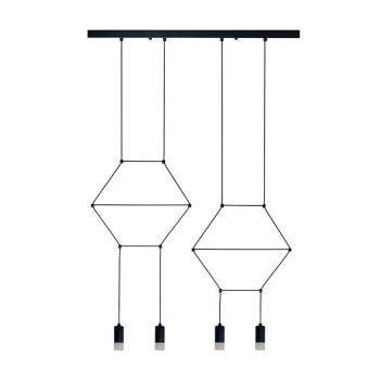 Lampa stylowa wisząca LINEA-4 LONG czarna XT068-4P - Step Into Design