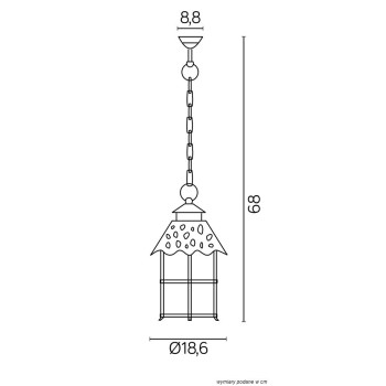 Lampa klasyczna wisząca TOLEDO - K 1018/1/R - SU-MA