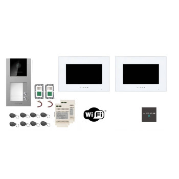 Zestaw wideodomofon 2-rodzinny WiFi 2xM10W-X + stacja bramowa S11-2 - Vidos