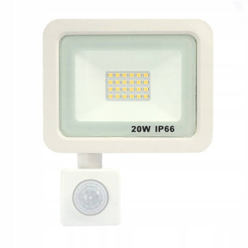 Halogen naświetlacz biały LED czujnik ruchu 20W B.ZIMNA 6000K 333 - Decorativi