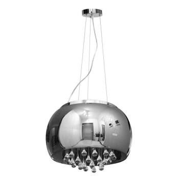 Lampa designerska szklana do salonu COSMOS Stalowy krople wody 50cm 514 - Decorativi
