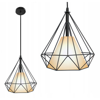 Lampa loft wisząca Diament do kuchni klatka biały klosz E27 507 - Decorativi