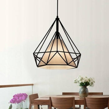 Lampa loft wisząca Diament do kuchni klatka biały klosz E27 507 - Decorativi