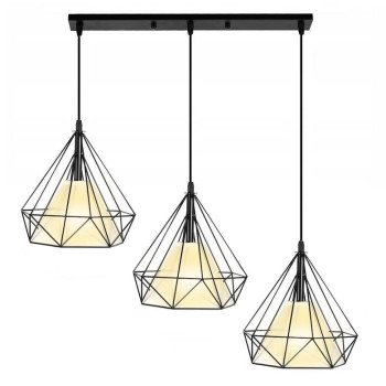 Lampa loft Diament na listwie do jadalni 3xE27 499 - Decorativi