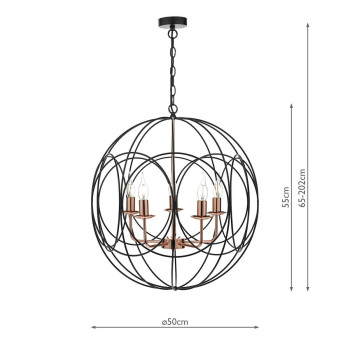 Lampa stylowa wisząca Phoenix 5 PHO0522 - Dar Lighting - Outlet