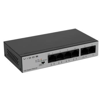 Switch PoE 48V DC - 4 portowy – złącze uplink – 10/100Mbps PS42/60 - Vidos ONE