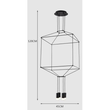 Lampa loft wisząca LINEA-4 czarna ST-5961-4 - Step Into Design