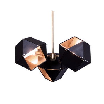 Lampa designerska wisząca NEW GEOMETRY czarno-złota ST-8861-3 - Step Into Design