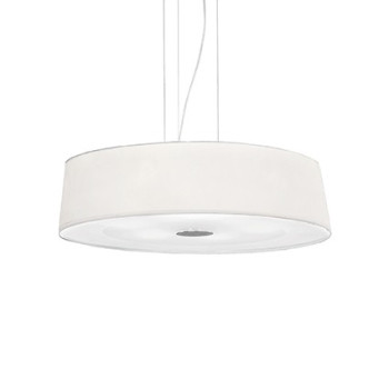 Lampa wisząca abażur HILTON SP6 ROUND BIANCO 075518 - Ideal Lux