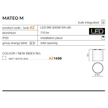 Oprawa sufitowa MATEO M AZ1456 - Azzardo