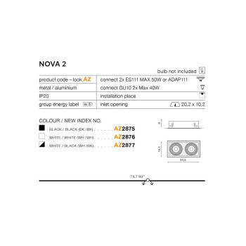 Oprawa do wbudowania NOVA 2 biała AZ2876 - Azzardo
