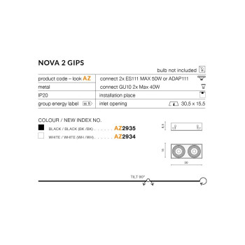 Oprawa do wbudowania NOVA 2 czarna AZ2935 - Azzardo