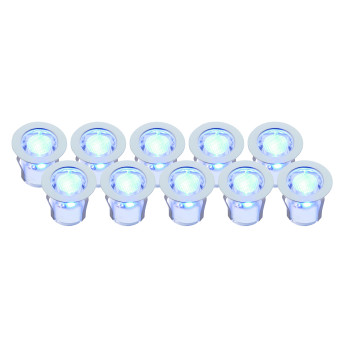 Zestaw 10 lamp IKON ROUND niebieskie - 13890 - SAXBY