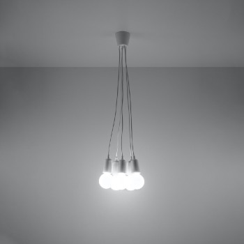Lampa wisząca DIEGO 5 biała SL.0571 - Sollux