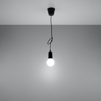 Lampa wisząca DIEGO 1 czarna SL.0572 - Sollux