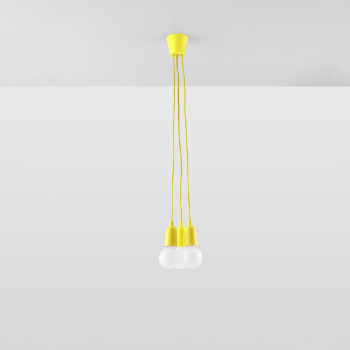 Lampa nad stół wisząca DIEGO 3 żółta SL.0579 - Sollux