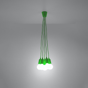 Lampa wisząca DIEGO 5 zielony SL.0583 - Sollux