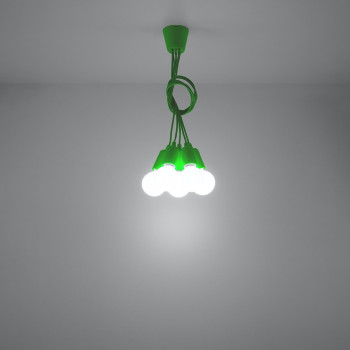 Lampa wisząca DIEGO 5 zielony SL.0583 - Sollux