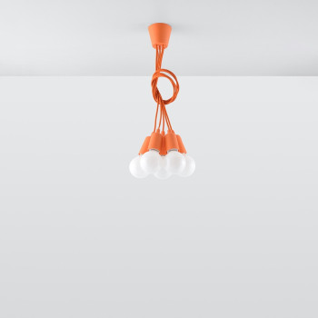 Lampa wisząca DIEGO 5 Pomarańczowy SL.0586 - Sollux