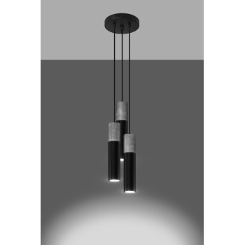 Lampa nad stół wisząca nowoczesna BORGIO 3P czarny SL.1081 - Sollux
