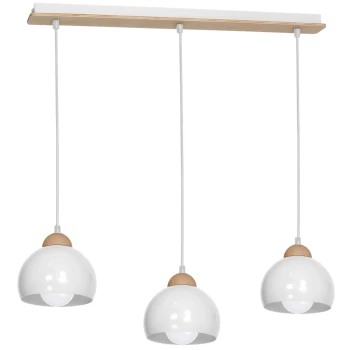 Lampa nad stół drewniana wisząca DAMA WHITE 3xE27 MLP6450-Milagro