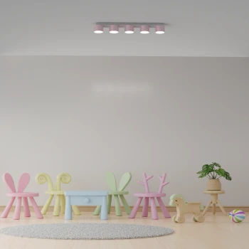 Lampa sufitowa nowoczesna DIXIE Pink-White 5xGX53 MLP7557-Milagro