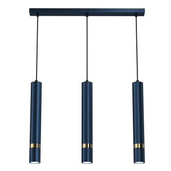 Lampa nad stół wisząca nowoczesna JOKER NAVY BLUE-GOLD 3xGU10 MLP7726-Milagro